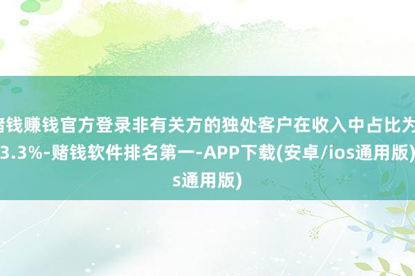 赌钱赚钱官方登录非有关方的独处客户在收入中占比为13.3%-赌钱软件排名第一-APP下载(安卓/ios通用版)