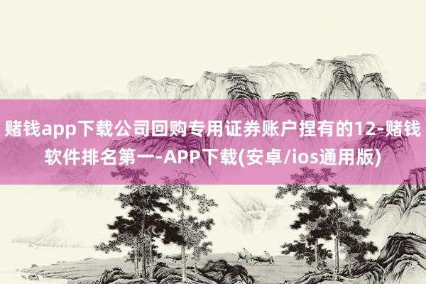 赌钱app下载公司回购专用证券账户捏有的12-赌钱软件排名第一-APP下载(安卓/ios通用版)