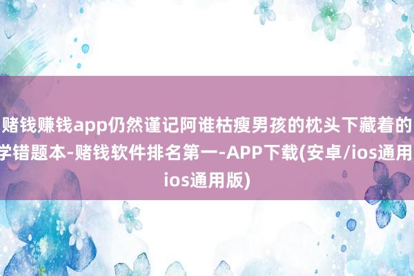 赌钱赚钱app仍然谨记阿谁枯瘦男孩的枕头下藏着的数学错题本-赌钱软件排名第一-APP下载(安卓/ios通用版)