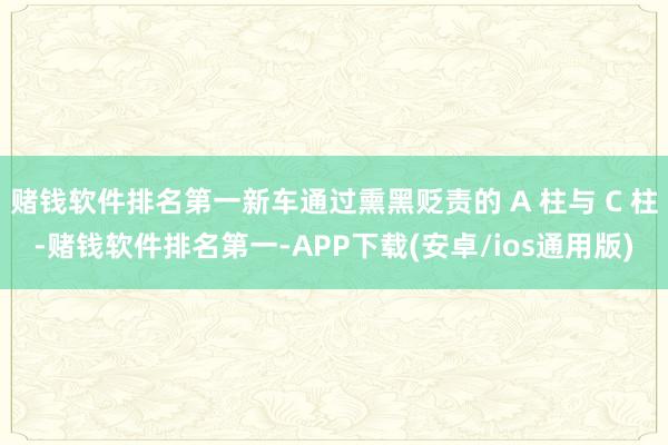 赌钱软件排名第一新车通过熏黑贬责的 A 柱与 C 柱-赌钱软件排名第一-APP下载(安卓/ios通用版)