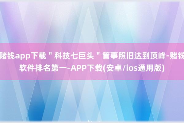 赌钱app下载＂科技七巨头＂管事照旧达到顶峰-赌钱软件排名第一-APP下载(安卓/ios通用版)