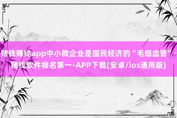 赌钱赚钱app中小微企业是国民经济的“毛细血管”-赌钱软件排名第一-APP下载(安卓/ios通用版)
